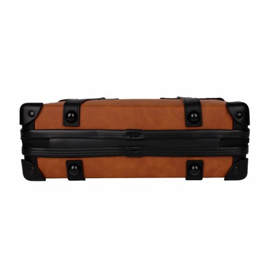 Custom Vintage Nylon And Leather Trim Suitcase